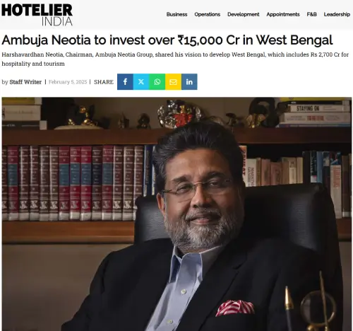 Ambuja Neotia to invest over Rs 15000 cr in West Bengal